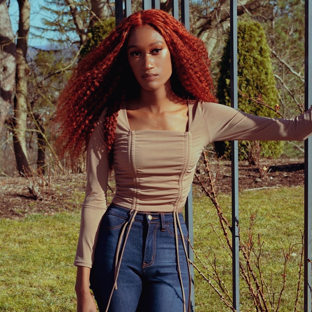 Tan Ruched Crop Fashion Nova Top